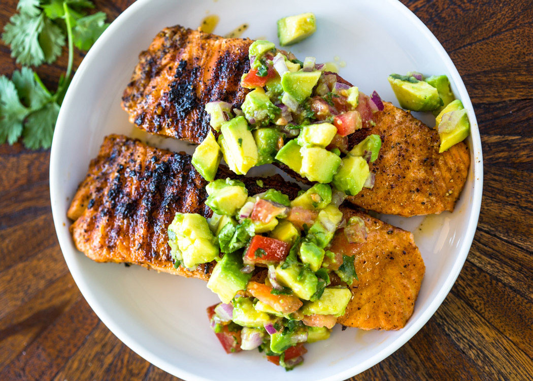 Grilled Salmon with Avocado Salsa - Eastern Fish Company